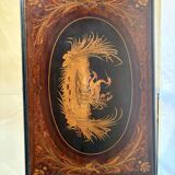 Coiffeuse ancienne style Napoléon III – Bois noirci et loupe de noyer