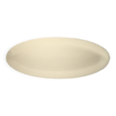 Cream oval decorative plate in Gien earthenware, 1970s, Made in France.