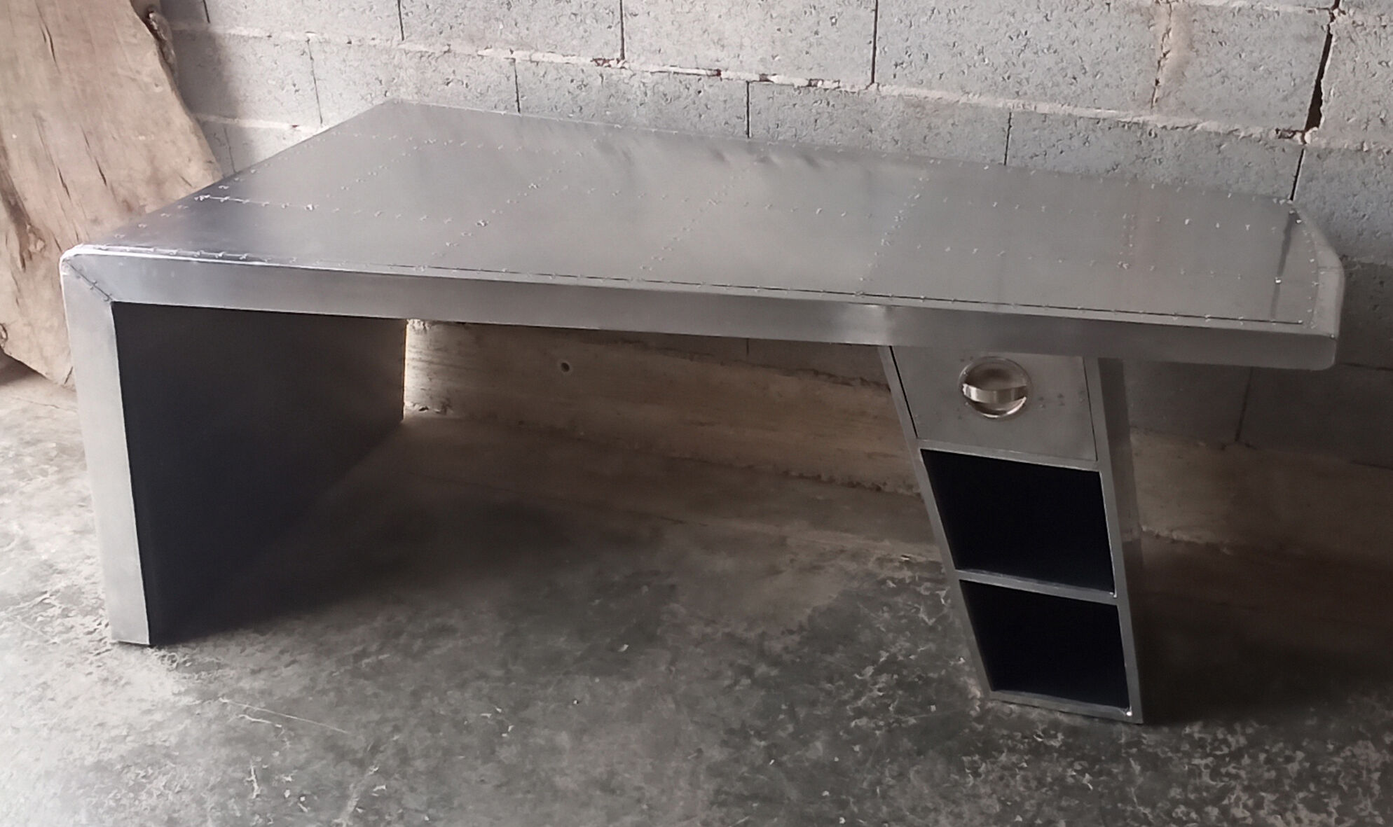 Aviator-style desk - 1 drawer