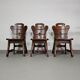 4 x Brutalist oak dining chairs / 60's
