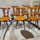 Set of 6 chairs brutalist bistro Bombenstabil year 1960