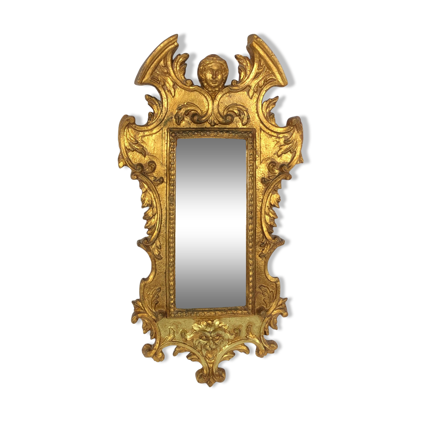 Baroque mirror in gilded wood, 20th