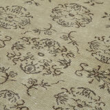 Handwoven anatolian beige carpet 140 cm x 275 cm