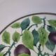 Czechoslovak Art Deco Porcelain Tray with Plum Motif and Metal Rim, 1930s