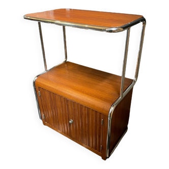 Modernist Art Deco Bauhaus side furniture in tubular chrome steel & wood, ca 1920/30
