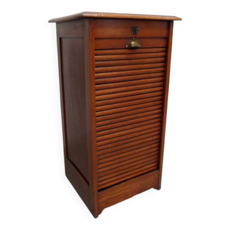 Antique oak filing cabinet with roller shutter