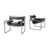 Paire de fauteuils "wassily" B3 de Marcel Breuer pour Gavina