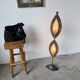 Lampadaire bronze et corde 1970