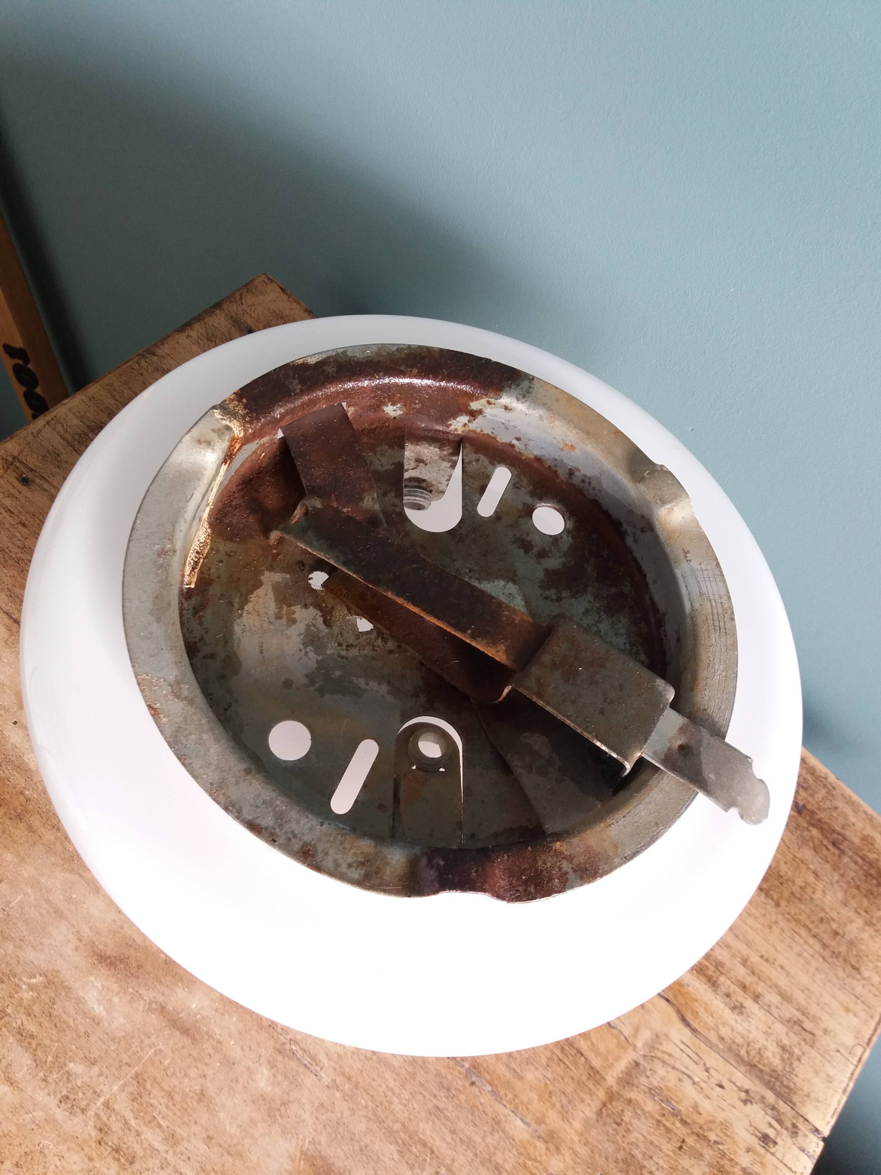 Half globe opaline ceiling light, diameter 20 cm, with base