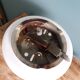 Half globe opaline ceiling light, diameter 20 cm, with base