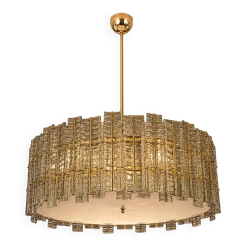 Contemporary- Modern Smoked-Fumè "Tropical" Chandelier Murano Glass by Simo