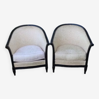 Pair of barrel armchairs