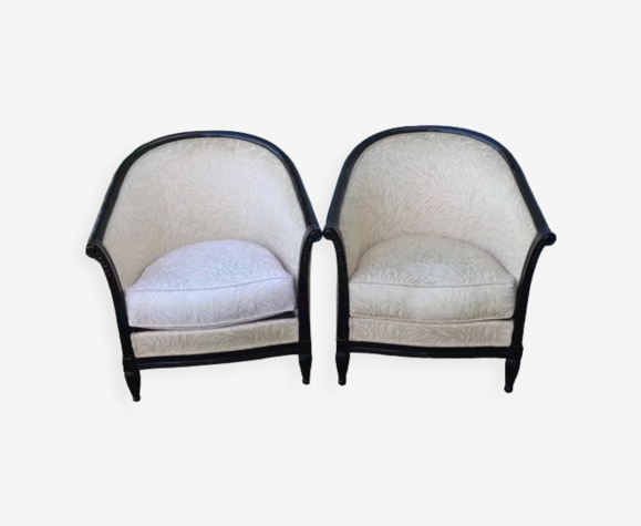 Paire de fauteuils tonneaux