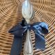 Set of 8 silver metal spoons