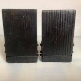 Pair of black wooden bookends