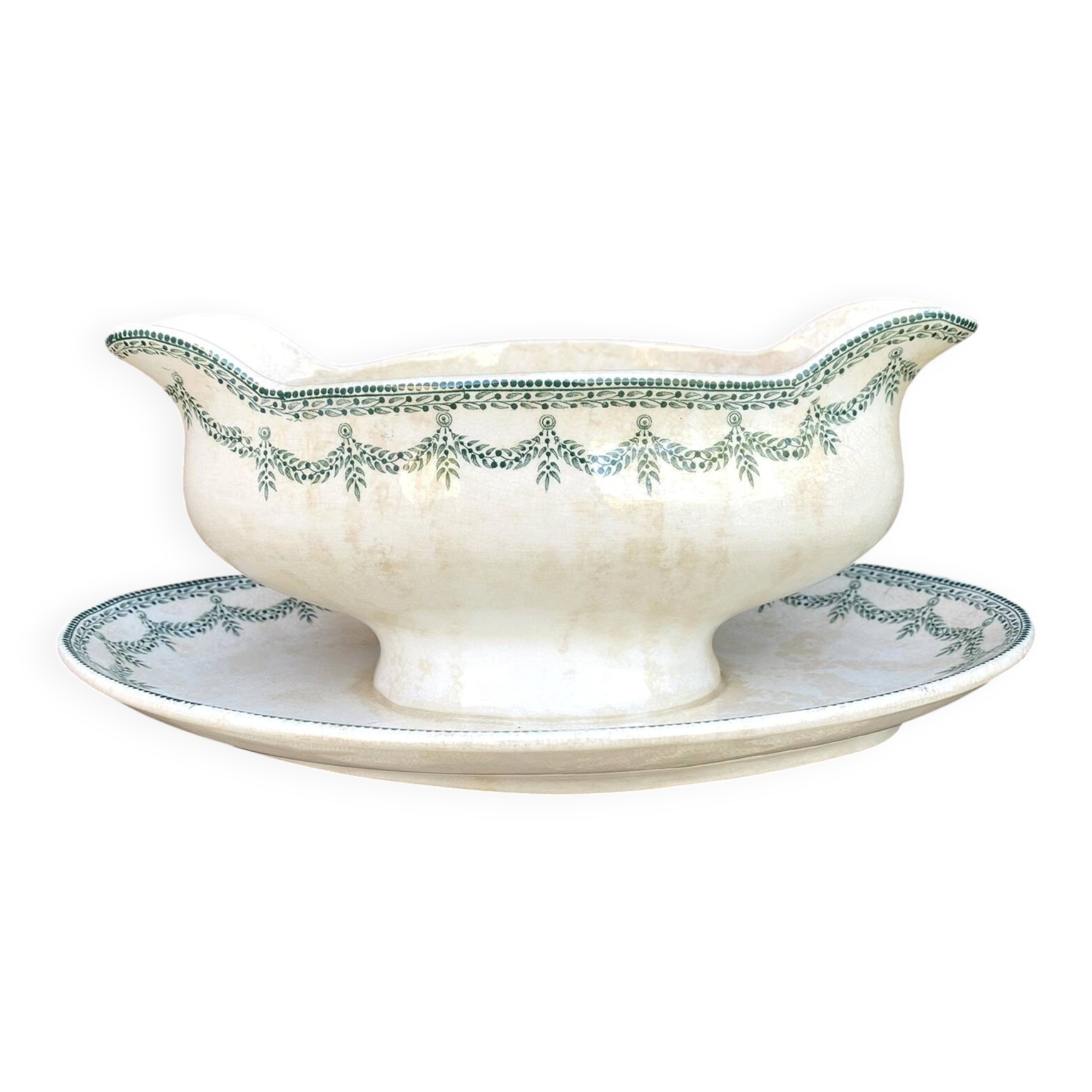 Ironstone sauce boat Boch Frères La Louvière model Ney
