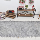 Wool gray turkish runner rug 262x96cm