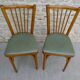 Pair of bistro chairs Baumann, wood and skai khaki
