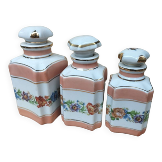 Trio of vintage porcelain bottles