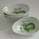 Set of 6 French Vintage Decorated Avocado Serving Dishes By Carte Blanche