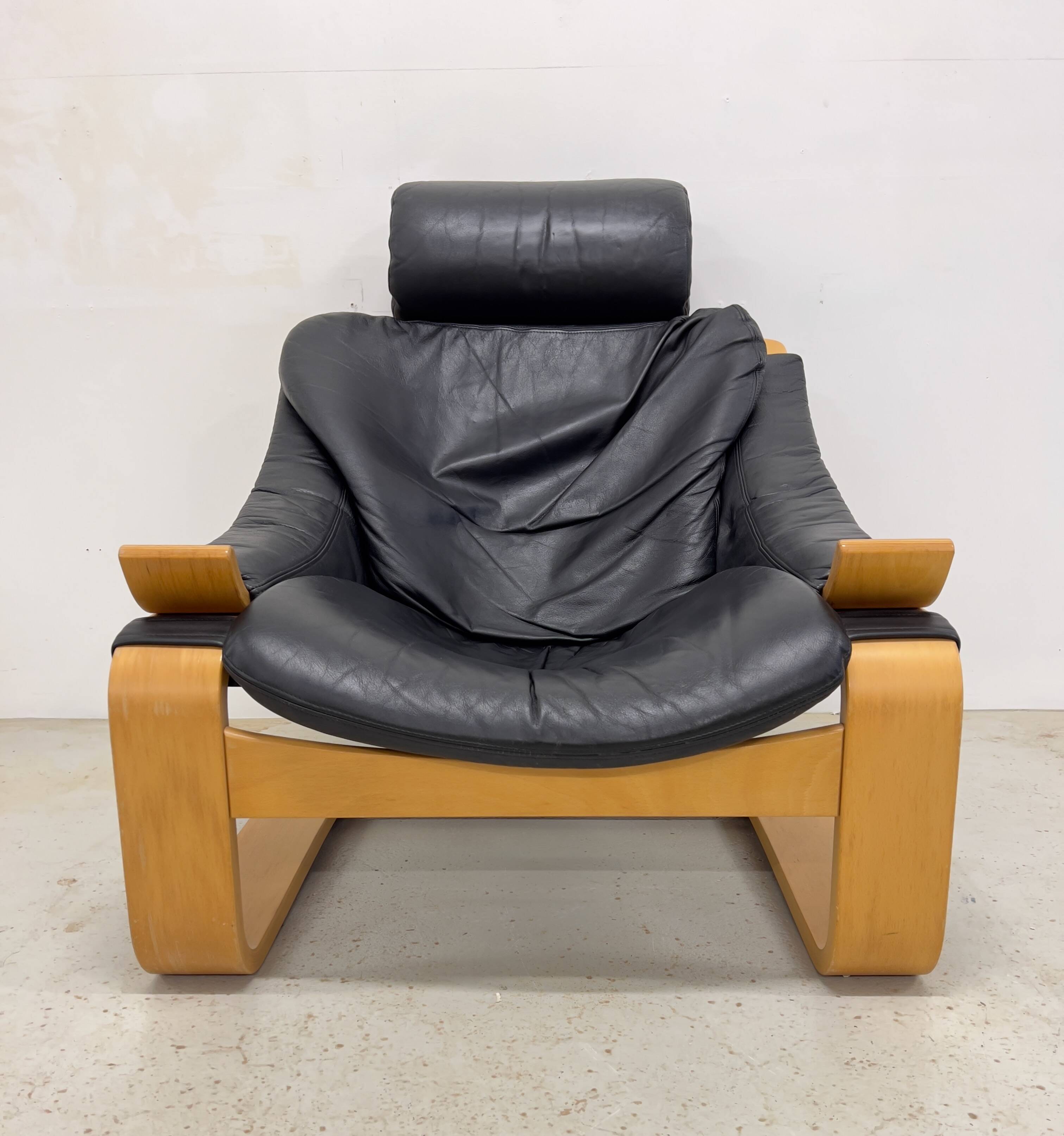 Swedish Kroken Lounge Chairs & Ottoman by Åke Fribyter for Nelo, 1970s