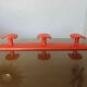Orange plastic wall coat rack "syla" france 1970