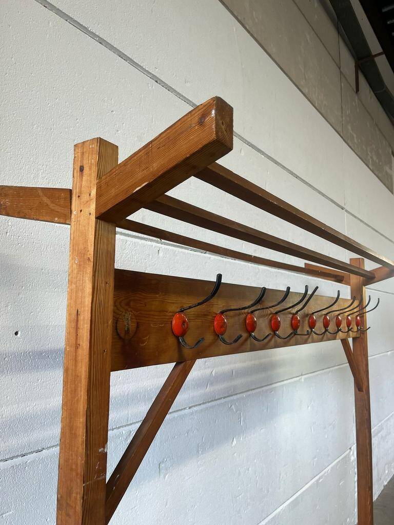 Vintage XL double-sided coat rack with 20 hanging points