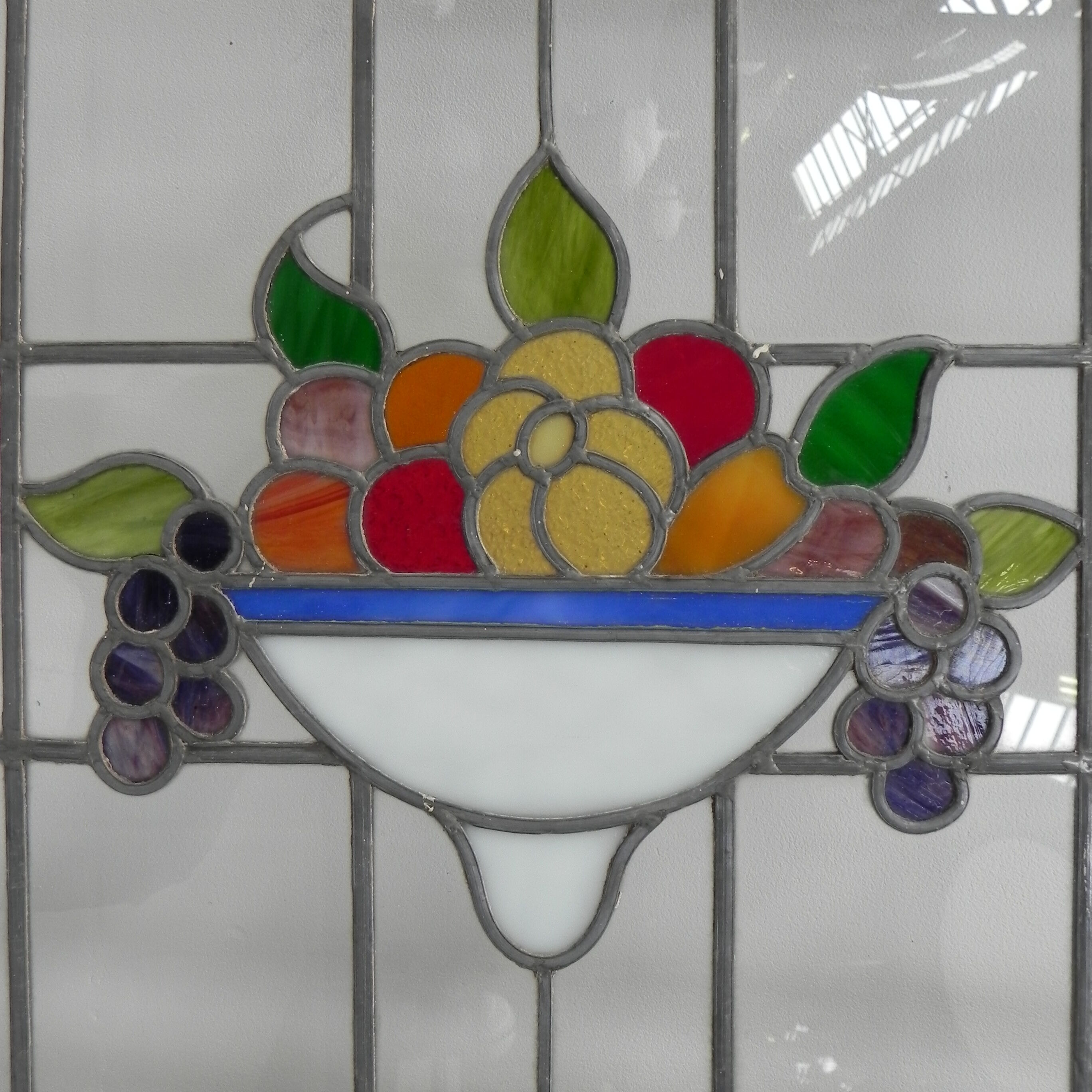 Art Deco stained glass window, 74 x 178 cm