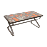 Seventies iron and ceramic coffee table