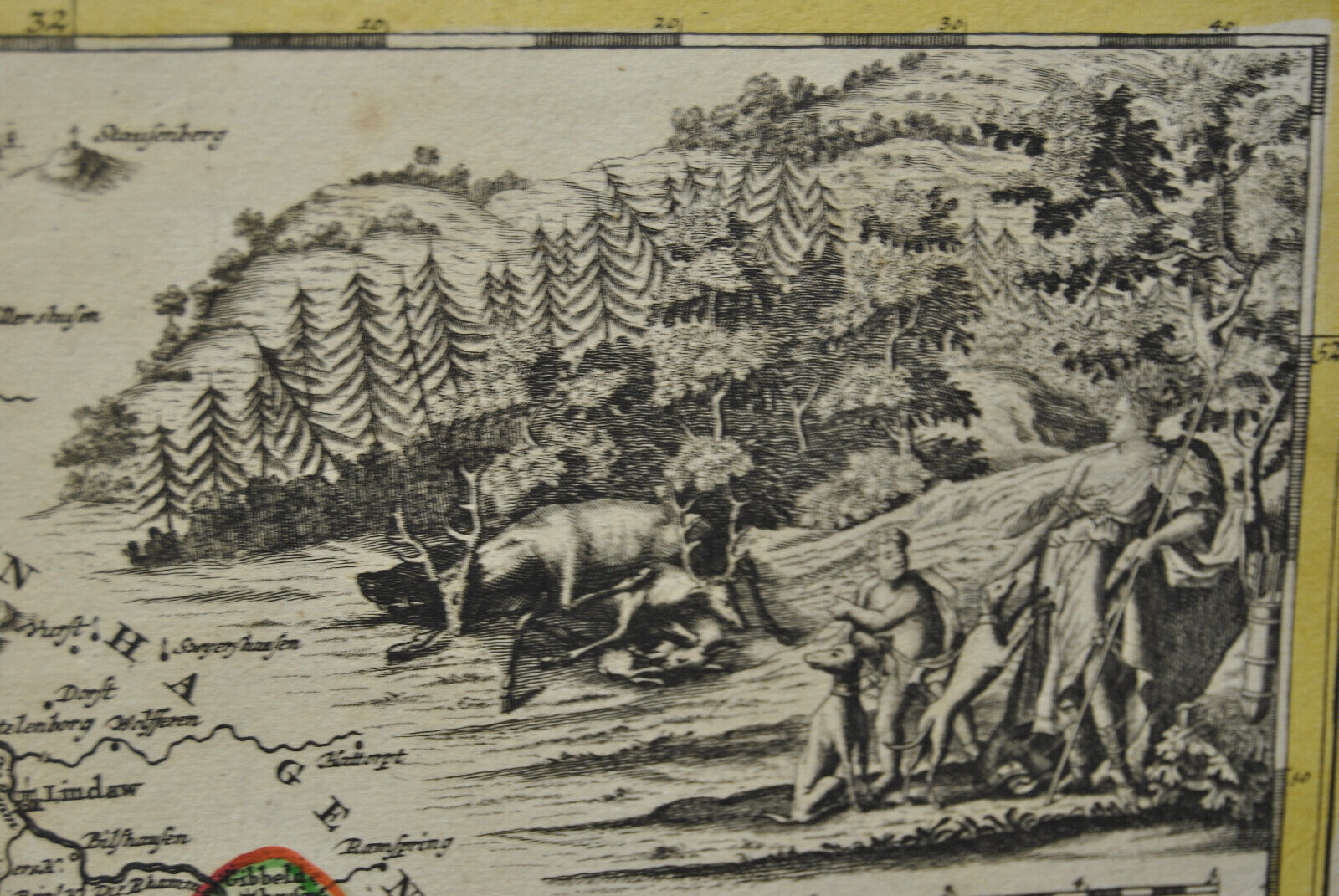 German Geographical Map Germany 18th century by Hesse J B Homann