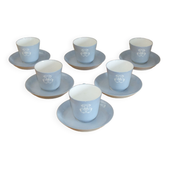 Set of 6 cups in porcelain of Sèvres XIXth