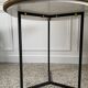 Side table, pedestal living room table, end table, round tray vintage Chinese decor