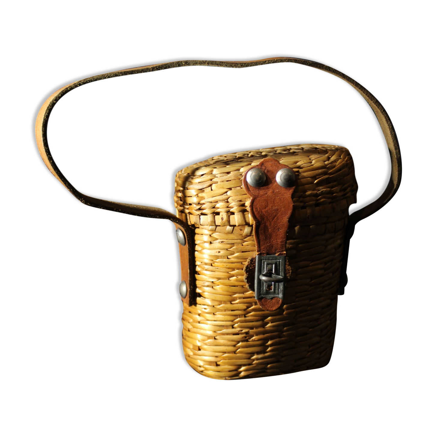 Spa wicker basket with Vichy glass