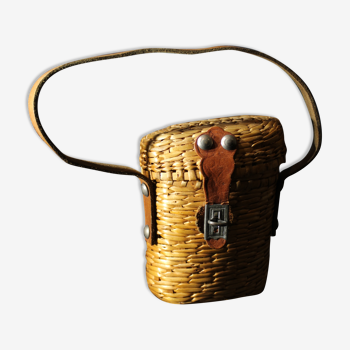 Spa wicker basket with Vichy glass
