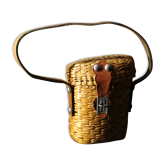 Panier en osier de cure thermale avec verre vichy