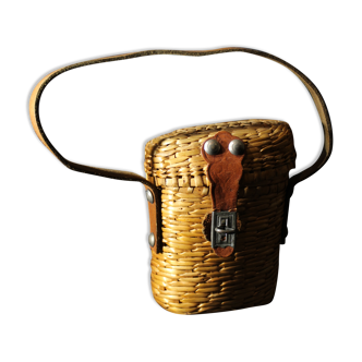 Spa wicker basket with Vichy glass
