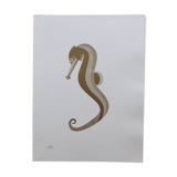 Engraving 1 bronze color dark gold seahorse