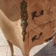 Antique commode in marquetry in the Louis XV style with a marble top.