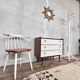 Commode en teck et tiroirs formica blanc - 1960