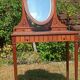 Art Deco dressing table in oak and red marble, 1920s-30s.