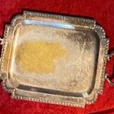 Silverware, patinated silver tray nineteenth