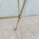 Vintage serving tray in brass and smoked glass 1960