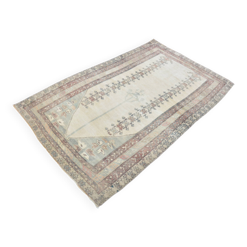 Beige Oushak Floral Turkish Carpet sku 3085