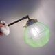 Vintage art deco globe wall light in green glass