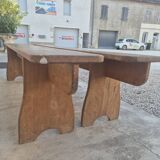 Pair of antique rustic farmhouse benches