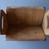 Vintage pine magazine stand, 1970s