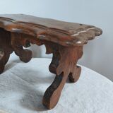 Wooden footrest stool, folk art craft