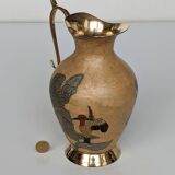 Pitcher, Hand painted brass jug