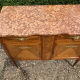 Marquetry and marble sideboard