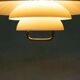 Vintage Scandinavian bowl lamp, minimalist mid-century pendant.